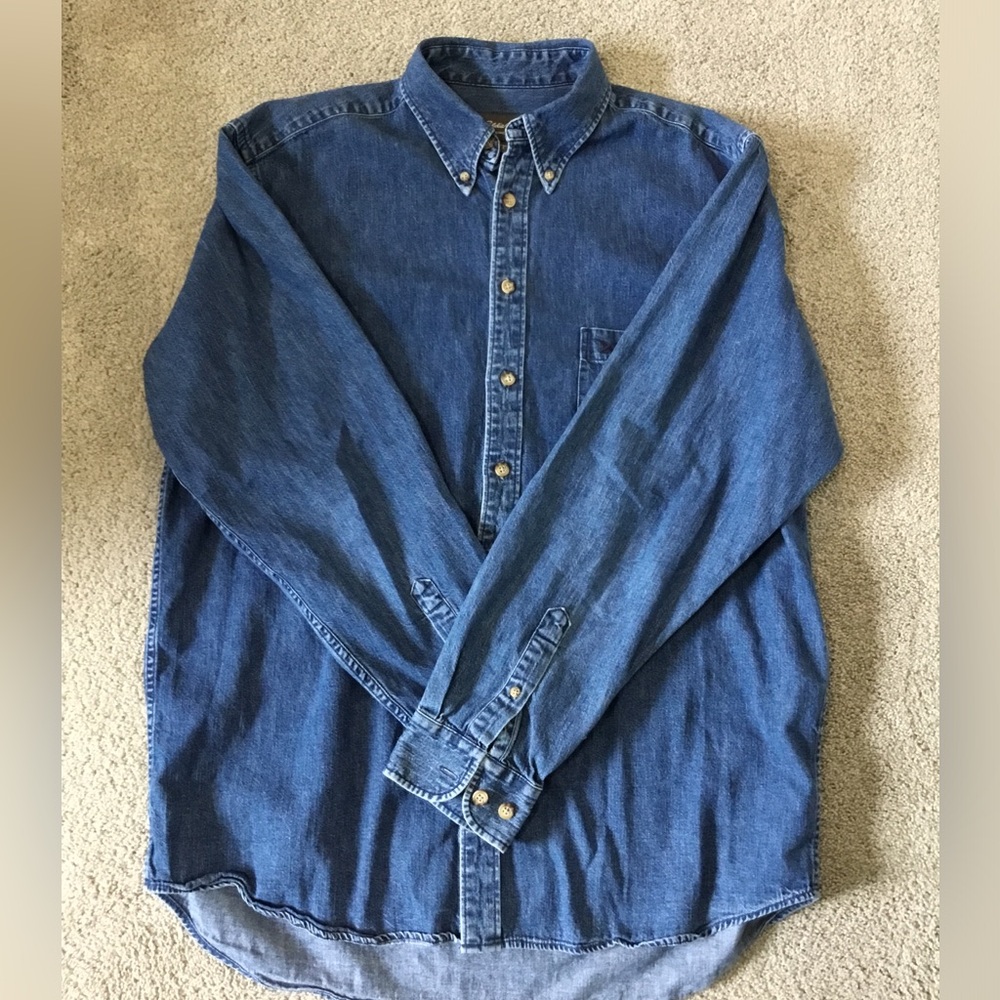Eddie Bauer Indigo Denim Button Down Shirt